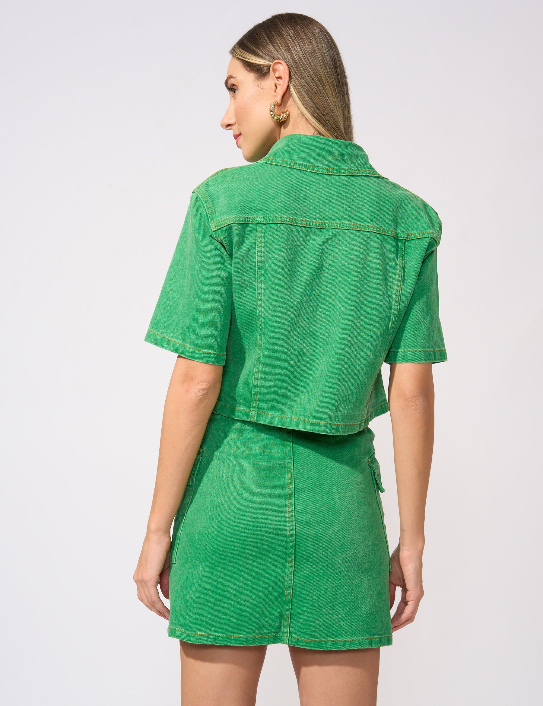 Camisa Cropped Jasmin Verde